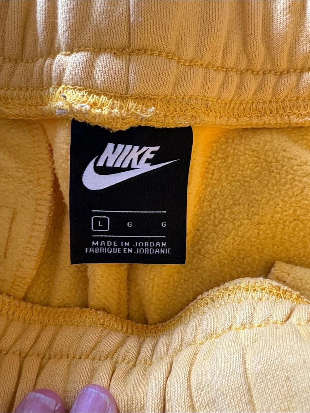 Nike EUC Sweat Pants Navy Yellow Colorblock Design L